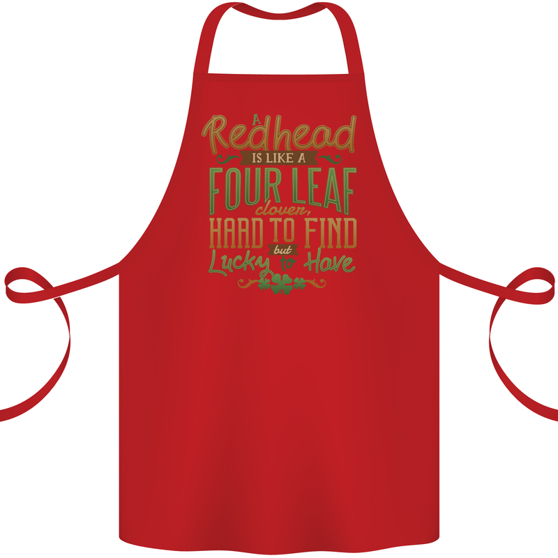 St Patricks Day Redhead Ginger Funny Irish Cotton Apron 100% Organic Red
