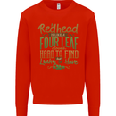 St Patricks Day Redhead Ginger Funny Irish Kids Sweatshirt Jumper Bright Red