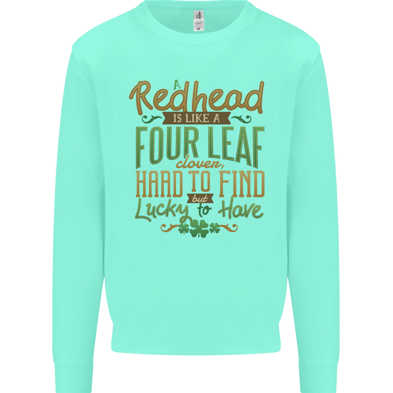 St Patricks Day Redhead Ginger Funny Irish Kids Sweatshirt Jumper Peppermint
