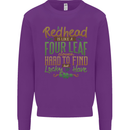 St Patricks Day Redhead Ginger Funny Irish Kids Sweatshirt Jumper Purple