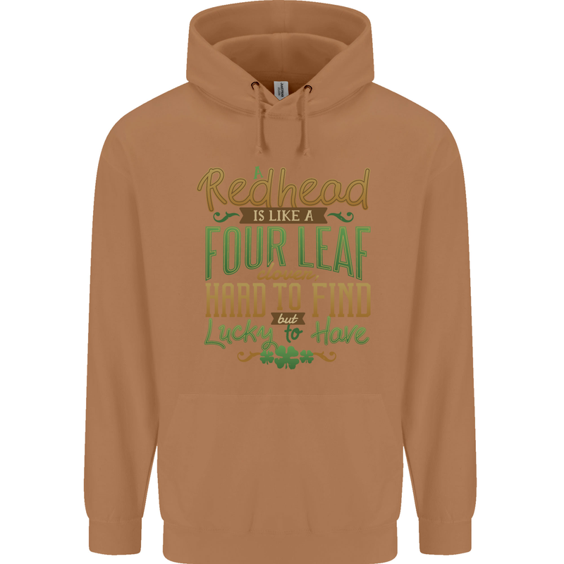 St Patricks Day Redhead Ginger Funny Irish Mens 80% Cotton Hoodie Caramel Latte