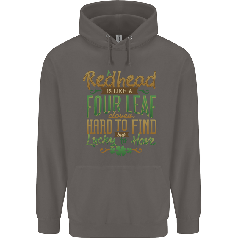 St Patricks Day Redhead Ginger Funny Irish Mens 80% Cotton Hoodie Charcoal