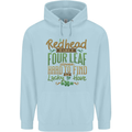 St Patricks Day Redhead Ginger Funny Irish Mens 80% Cotton Hoodie Light Blue