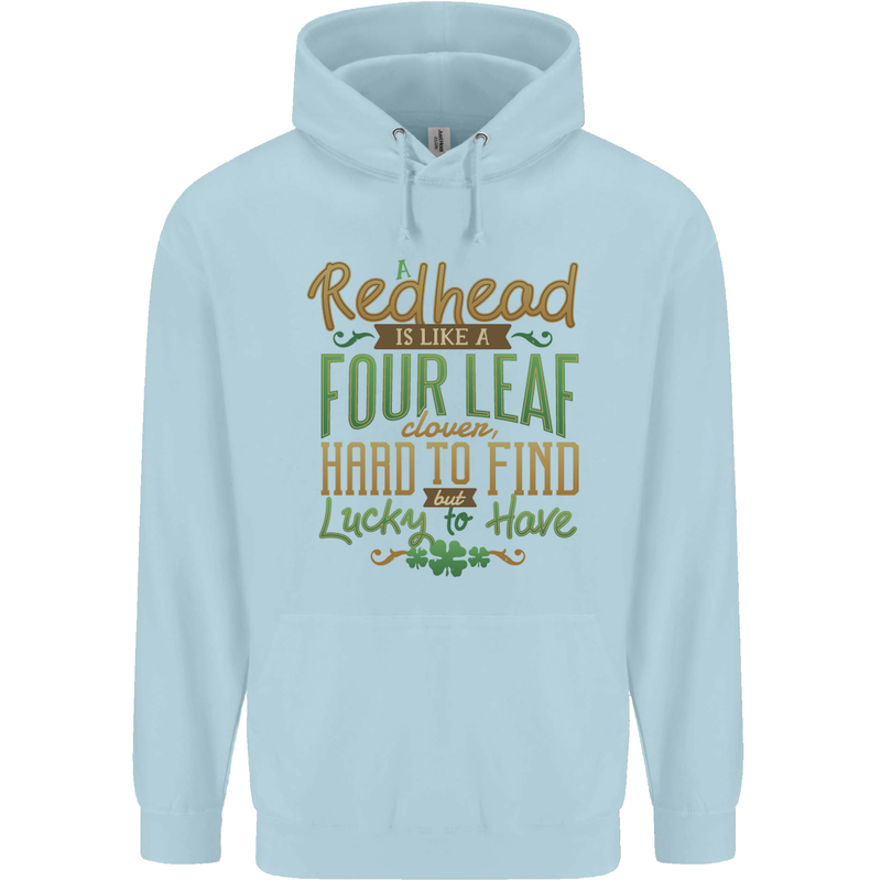 St Patricks Day Redhead Ginger Funny Irish Mens 80% Cotton Hoodie Light Blue
