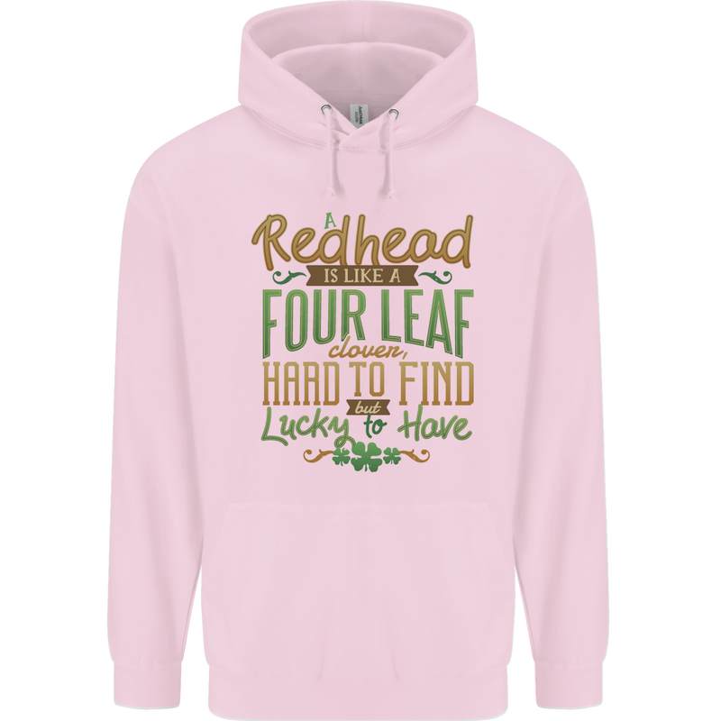 St Patricks Day Redhead Ginger Funny Irish Mens 80% Cotton Hoodie Light Pink