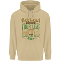 St Patricks Day Redhead Ginger Funny Irish Mens 80% Cotton Hoodie Sand