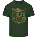 St Patricks Day Redhead Ginger Funny Irish Mens Cotton T-Shirt Tee Top Forest Green