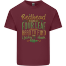 St Patricks Day Redhead Ginger Funny Irish Mens Cotton T-Shirt Tee Top Maroon