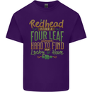 St Patricks Day Redhead Ginger Funny Irish Mens Cotton T-Shirt Tee Top Purple