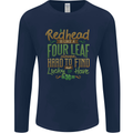 St Patricks Day Redhead Ginger Funny Irish Mens Long Sleeve T-Shirt Navy Blue