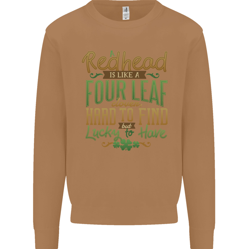 St Patricks Day Redhead Ginger Funny Irish Mens Sweatshirt Jumper Caramel Latte