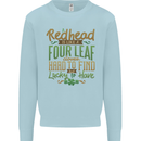St Patricks Day Redhead Ginger Funny Irish Mens Sweatshirt Jumper Light Blue