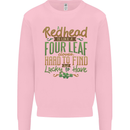 St Patricks Day Redhead Ginger Funny Irish Mens Sweatshirt Jumper Light Pink