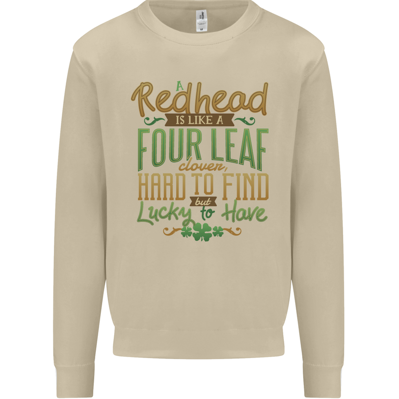 St Patricks Day Redhead Ginger Funny Irish Mens Sweatshirt Jumper Sand