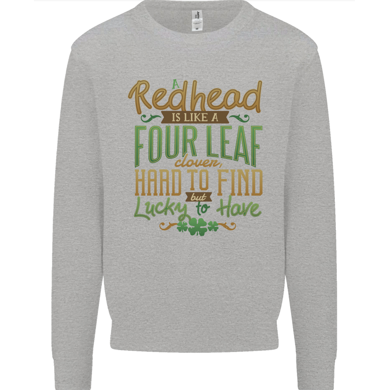 St Patricks Day Redhead Ginger Funny Irish Mens Sweatshirt Jumper Sports Grey
