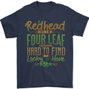 St Patricks Day Redhead Ginger Funny Irish Mens T-Shirt Cotton Gildan Navy Blue