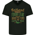 St Patricks Day Redhead Ginger Funny Irish Mens V-Neck Cotton T-Shirt Black