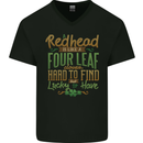 St Patricks Day Redhead Ginger Funny Irish Mens V-Neck Cotton T-Shirt Black