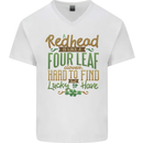 St Patricks Day Redhead Ginger Funny Irish Mens V-Neck Cotton T-Shirt White