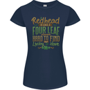 St Patricks Day Redhead Ginger Funny Irish Womens Petite Cut T-Shirt Navy Blue