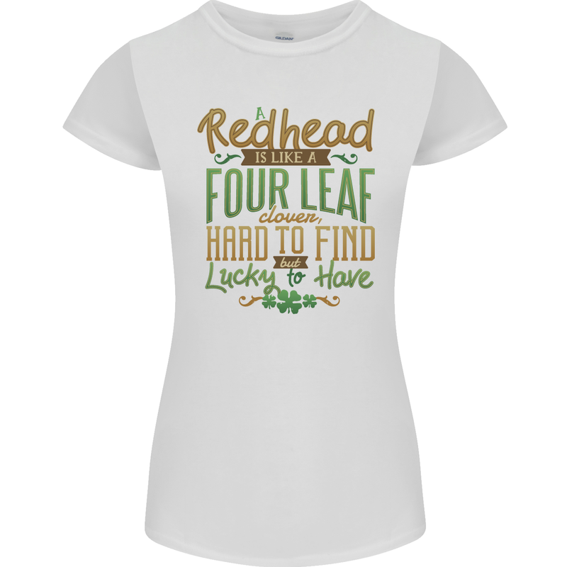 St Patricks Day Redhead Ginger Funny Irish Womens Petite Cut T-Shirt White