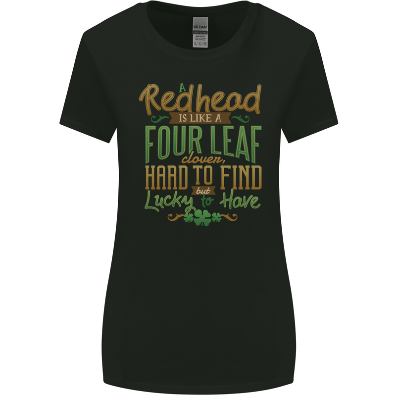 St Patricks Day Redhead Ginger Funny Irish Womens Wider Cut T-Shirt Black