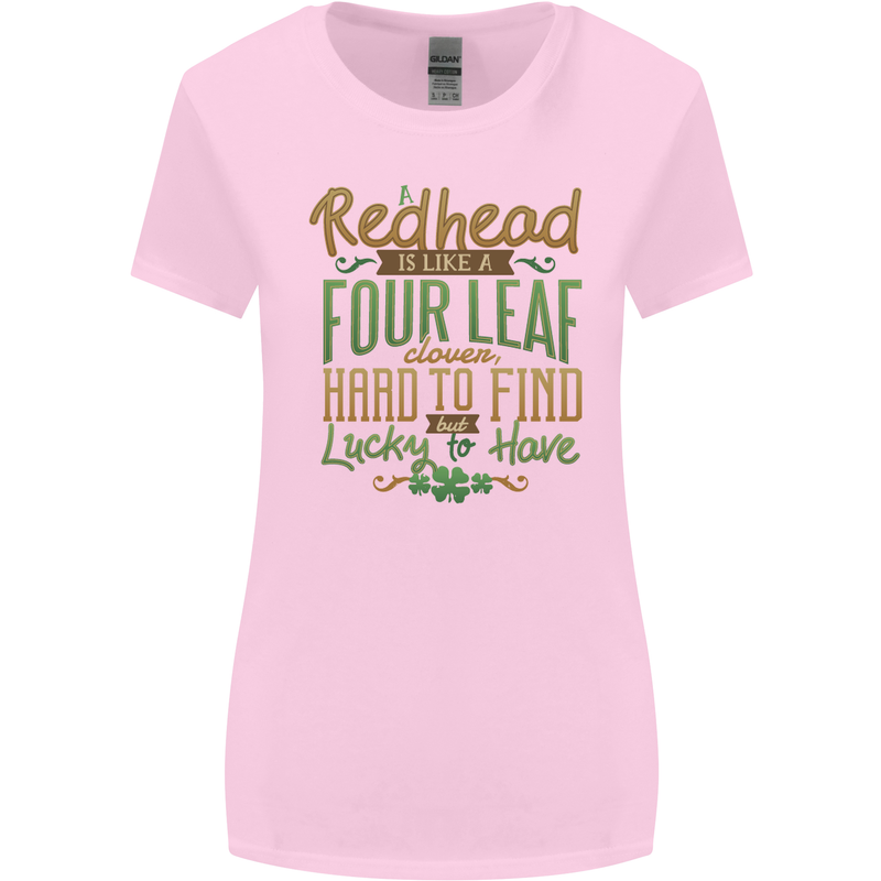 St Patricks Day Redhead Ginger Funny Irish Womens Wider Cut T-Shirt Light Pink