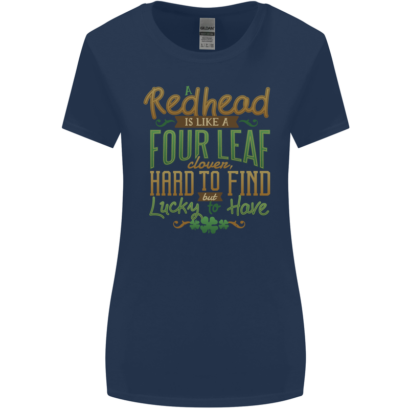 St Patricks Day Redhead Ginger Funny Irish Womens Wider Cut T-Shirt Navy Blue