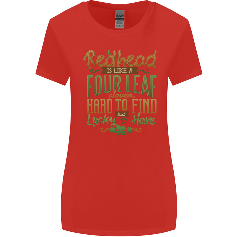 St Patricks Day Redhead Ginger Funny Irish Womens Wider Cut T-Shirt Red