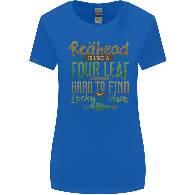 St Patricks Day Redhead Ginger Funny Irish Womens Wider Cut T-Shirt Royal Blue