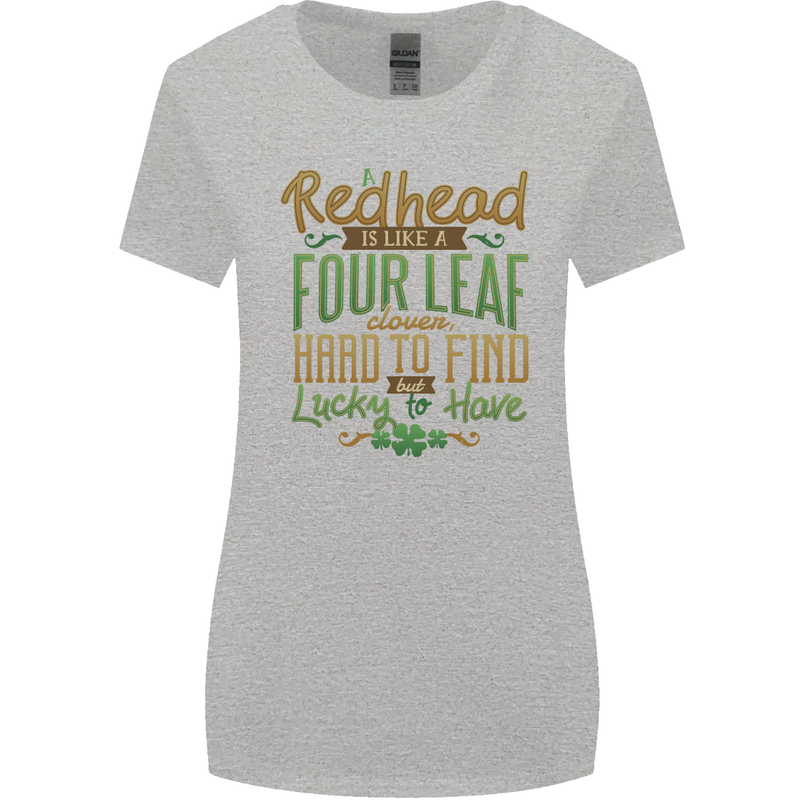 St Patricks Day Redhead Ginger Funny Irish Womens Wider Cut T-Shirt Sports Grey