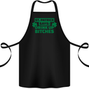 St Patricks Day Says Drink up Bitches Beer Cotton Apron 100% Organic Black
