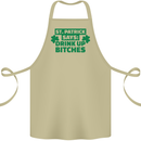 St Patricks Day Says Drink up Bitches Beer Cotton Apron 100% Organic Khaki