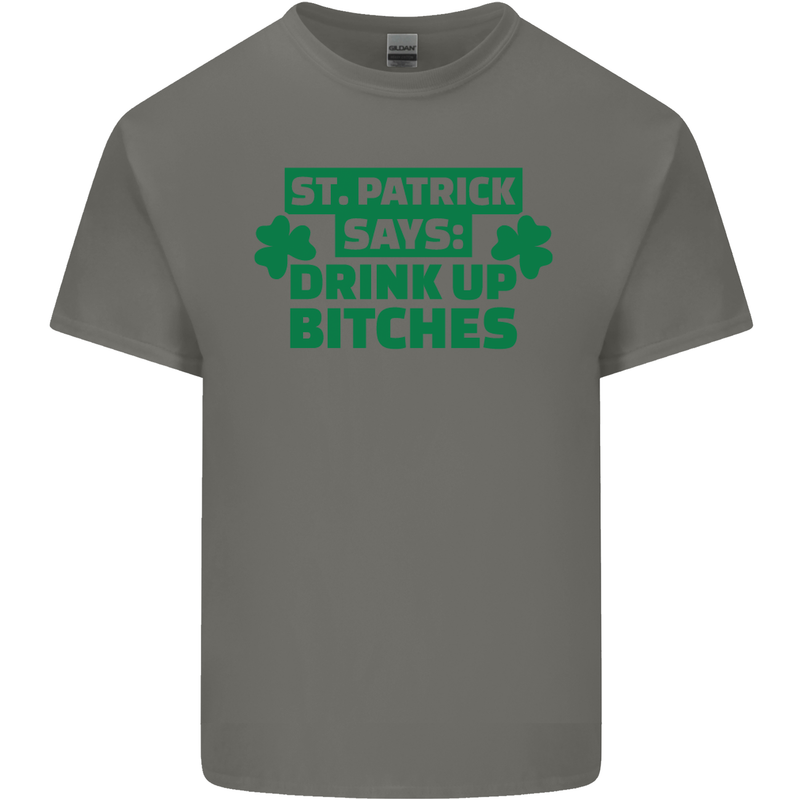 St Patricks Day Says Drink up Bitches Beer Kids T-Shirt Childrens Charcoal