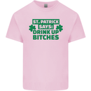 St Patricks Day Says Drink up Bitches Beer Kids T-Shirt Childrens Light Pink