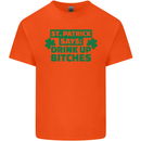 St Patricks Day Says Drink up Bitches Beer Kids T-Shirt Childrens Orange