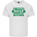 St Patricks Day Says Drink up Bitches Beer Kids T-Shirt Childrens White