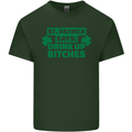 St Patricks Day Says Drink up Bitches Beer Mens Cotton T-Shirt Tee Top Forest Green