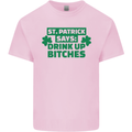 St Patricks Day Says Drink up Bitches Beer Mens Cotton T-Shirt Tee Top Light Pink