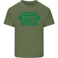 St Patricks Day Says Drink up Bitches Beer Mens Cotton T-Shirt Tee Top Military Green