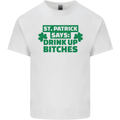 St Patricks Day Says Drink up Bitches Beer Mens Cotton T-Shirt Tee Top White