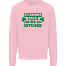 St Patricks Day Says Drink up Bitches Beer Mens Sweatshirt Jumper Light Pink