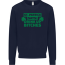 St Patricks Day Says Drink up Bitches Beer Mens Sweatshirt Jumper Navy Blue