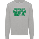 St Patricks Day Says Drink up Bitches Beer Mens Sweatshirt Jumper Sports Grey