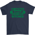St Patricks Day Says Drink up Bitches Beer Mens T-Shirt Cotton Gildan Navy Blue