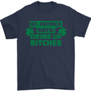 St Patricks Day Says Drink up Bitches Beer Mens T-Shirt Cotton Gildan Navy Blue