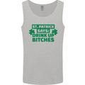 St Patricks Day Says Drink up Bitches Beer Mens Vest Tank Top Sports Grey