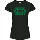 St Patricks Day Says Drink up Bitches Beer Womens Petite Cut T-Shirt Black