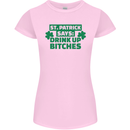 St Patricks Day Says Drink up Bitches Beer Womens Petite Cut T-Shirt Light Pink
