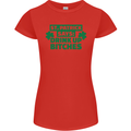 St Patricks Day Says Drink up Bitches Beer Womens Petite Cut T-Shirt Red